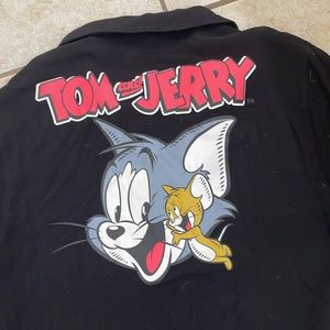 Tom & Jerry Button-Up Collared Neck Crop